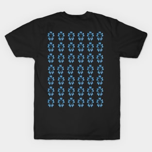 Blue Flowers Pattern, Water Pattern Flowers. T-Shirt